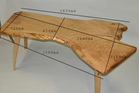 栗の一枚板のテーブル no2